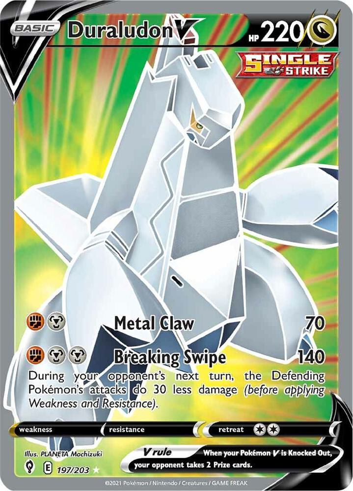 Duraludon V (Full Art) - 197/203 Ultra Rare SWSH07: Evolving Skies