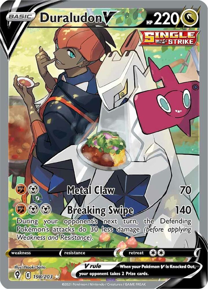 Duraludon V (Alternate Full Art) - 198/203 Ultra Rare SWSH07: Evolving Skies