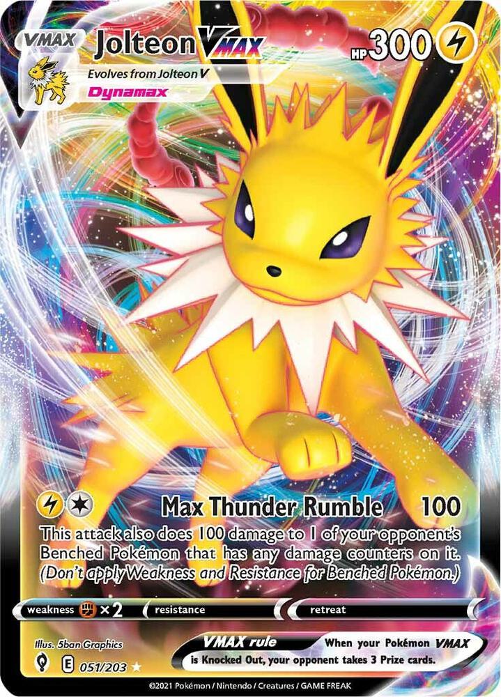 Jolteon VMAX - 051/203 Ultra Rare SWSH07: Evolving Skies