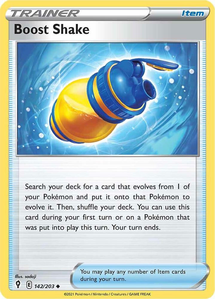 Boost Shake - 142/203 Uncommon SWSH07: Evolving Skies