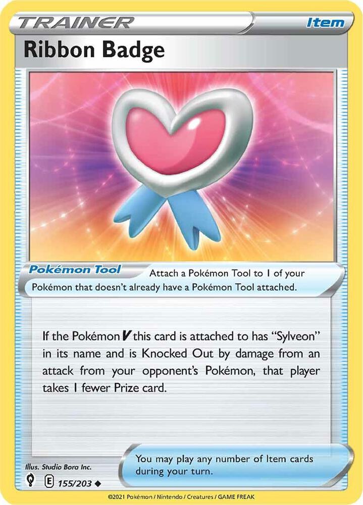 Ribbon Badge 155/203 Uncommon Evolving Skies Pokémon card