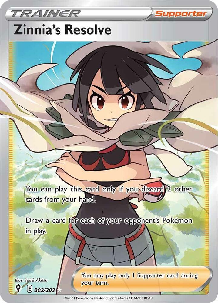 Zinnia's Resolve (Full Art) 203/203 Ultra Rare Evolving Skies Pokémon card