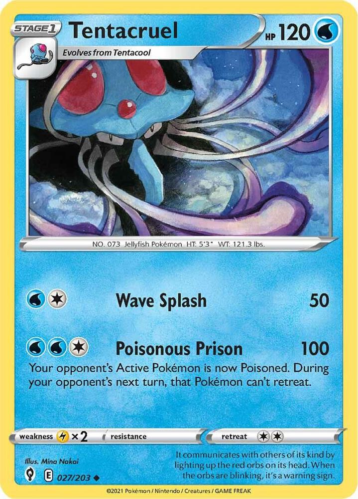 Tentacruel - 027/203 Uncommon SWSH07: Evolving Skies