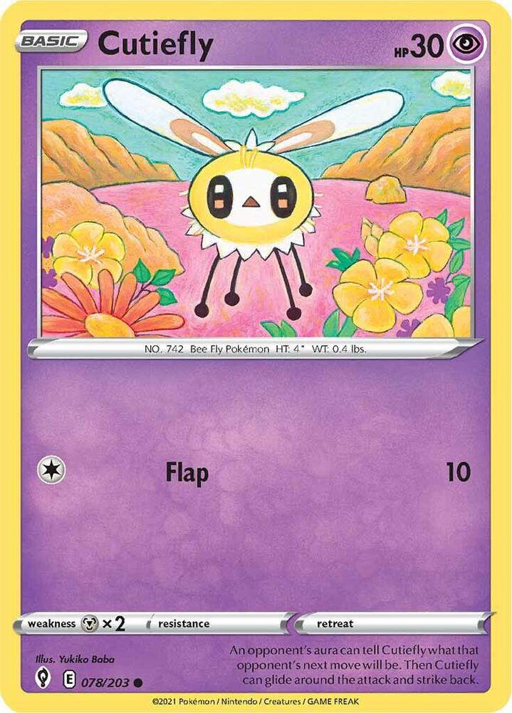 Cutiefly - 078/203 Common SWSH07: Evolving Skies