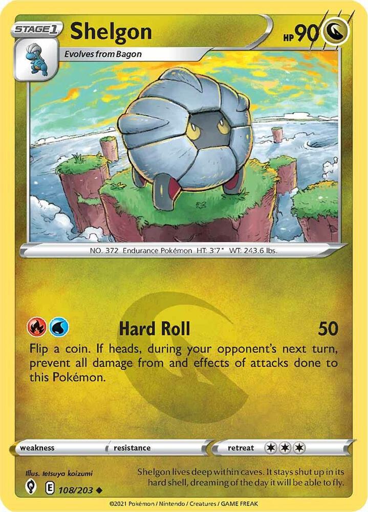 Shelgon 108/203 Uncommon Evolving Skies Pokémon card