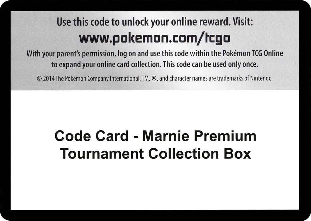 Code Card - Marnie Premium Tournament Collection Box Code Card Miscellaneous Cards & Products Pokémon card