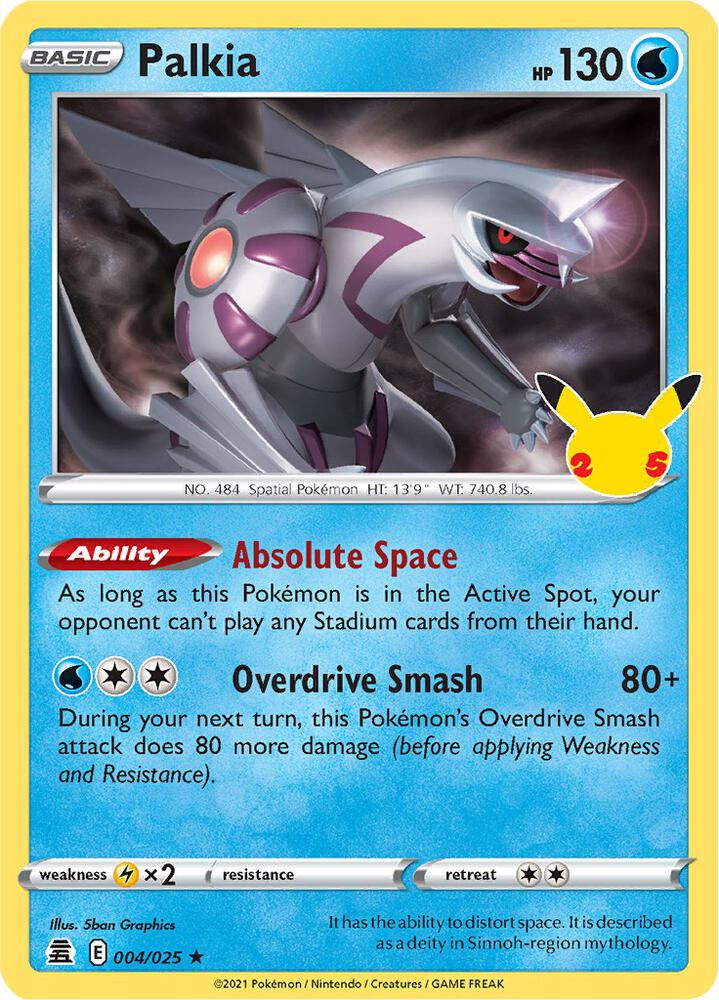Palkia 004/025 Holo Rare Celebrations Pokémon card