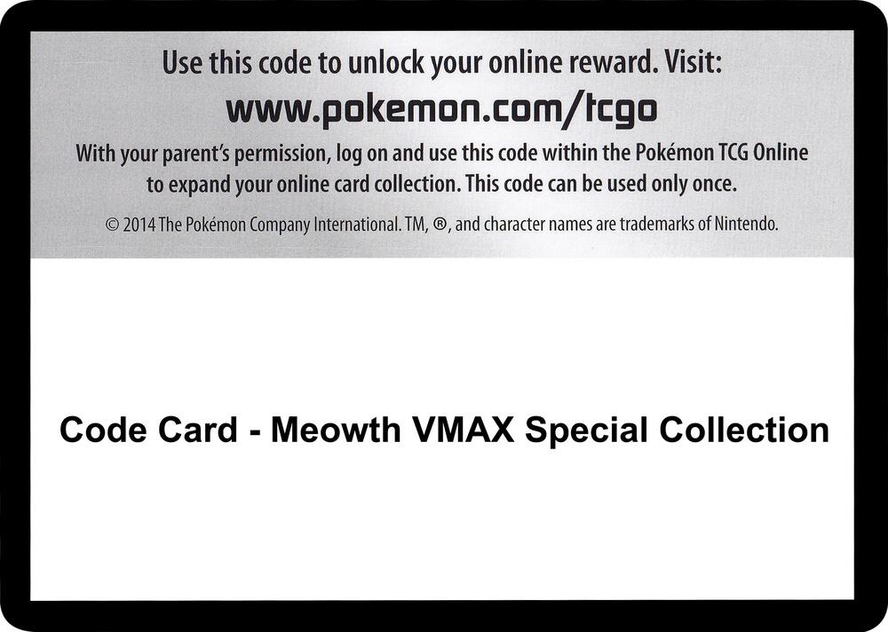 Code Card - Meowth VMAX Special Collection - Code Card Miscellaneous Cards & Products