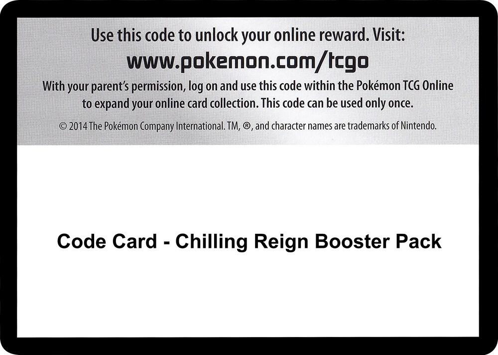 Code Card - Chilling Reign Booster Pack - Code Card SWSH06: Chilling Reign