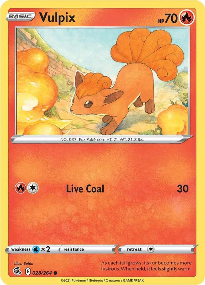 Vulpix (28) 028/264 Common Fusion Strike Pokémon card