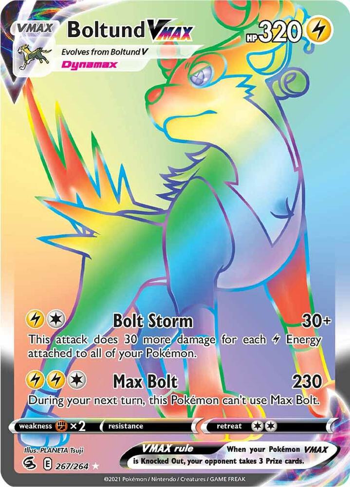 Boltund VMAX (Secret) 267/264 Secret Rare Fusion Strike Pokémon card
