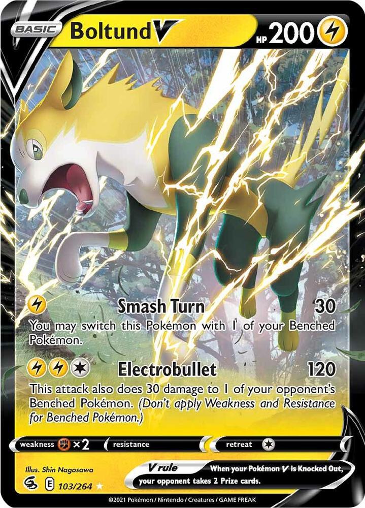 Boltund V - 103/264 Ultra Rare SWSH08: Fusion Strike