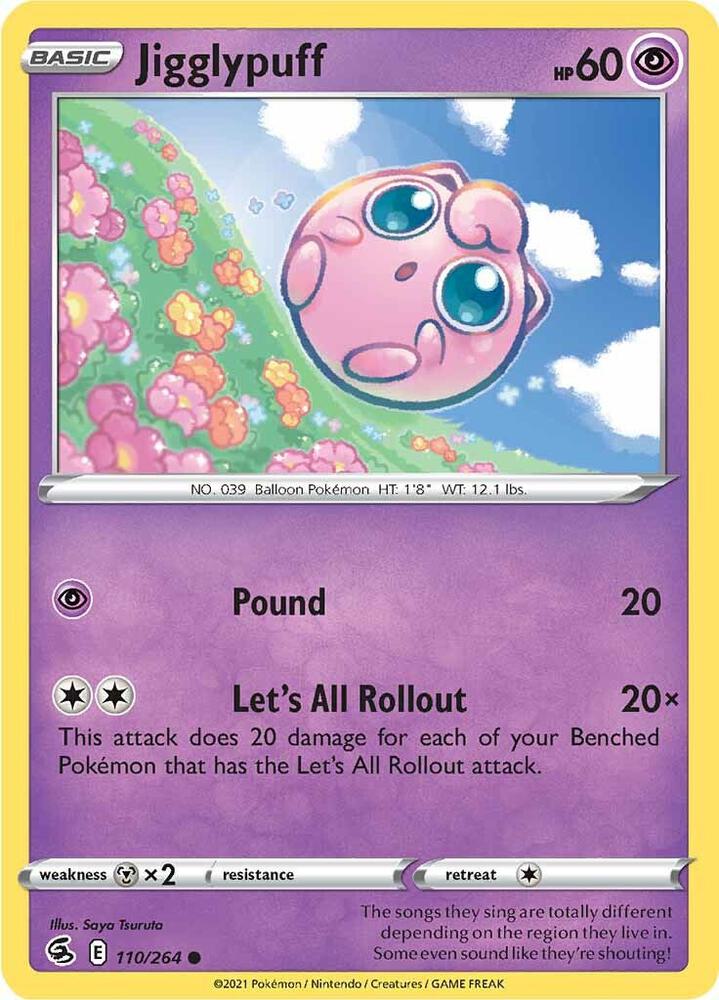 Jigglypuff 110/264 Common Fusion Strike Pokémon card