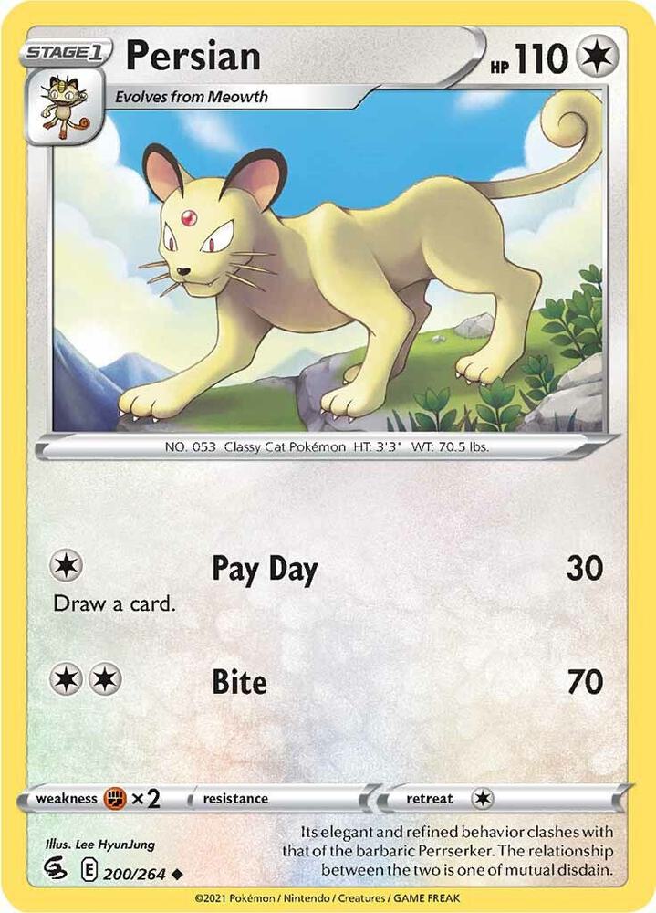 Persian - 200/264 Uncommon SWSH08: Fusion Strike