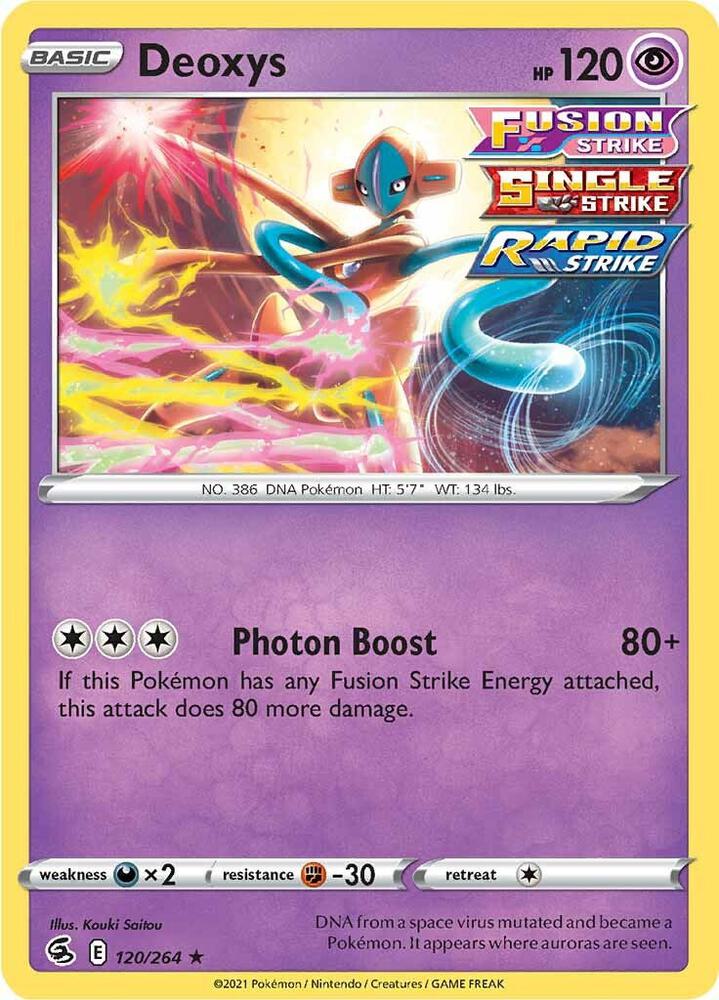 Deoxys 120/264 Holo Rare Fusion Strike Pokémon card
