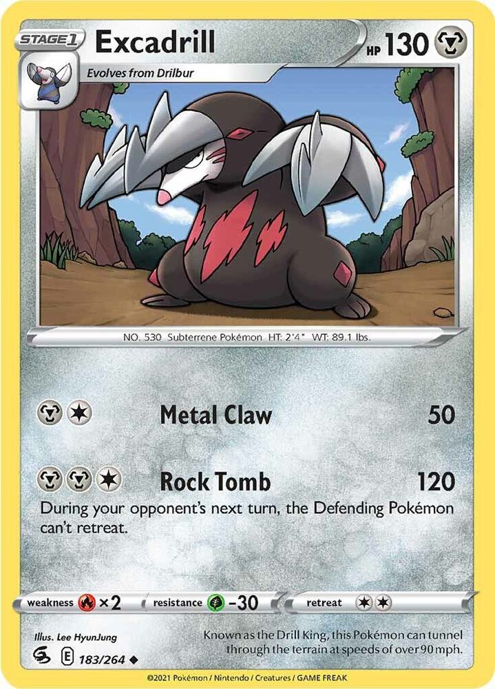 Excadrill - 183/264 Uncommon SWSH08: Fusion Strike