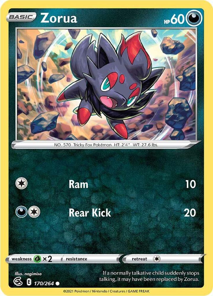 Zorua 170/264 Common Fusion Strike Pokémon card