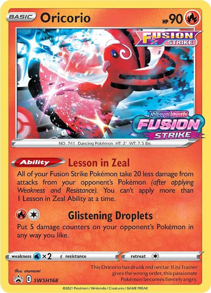 Oricorio - SWSH168 (Prerelease) - SWSH168 Promo SWSH: Sword & Shield Promo Cards