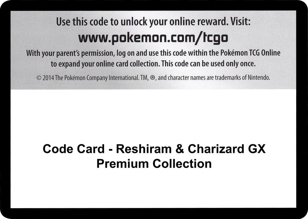 Code Card - Reshiram & Charizard GX Premium Collection - Code Card Miscellaneous Cards & Products