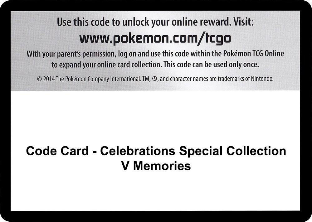 Code Card - Celebrations Special Collection - V Memories Code Card Pokémon card