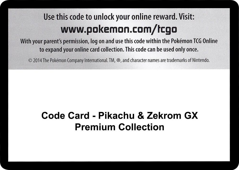 Code Card - Pikachu & Zekrom GX Premium Collection - Code Card Miscellaneous Cards & Products