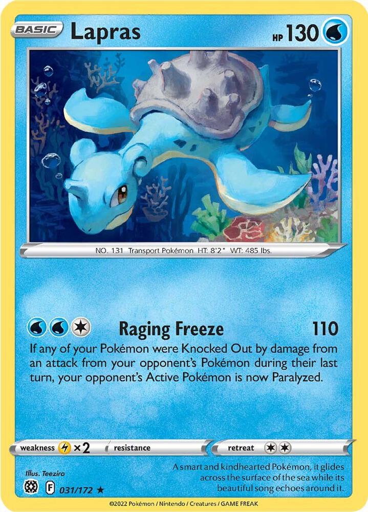 Lapras 031/172 Rare Brilliant Stars Pokémon card