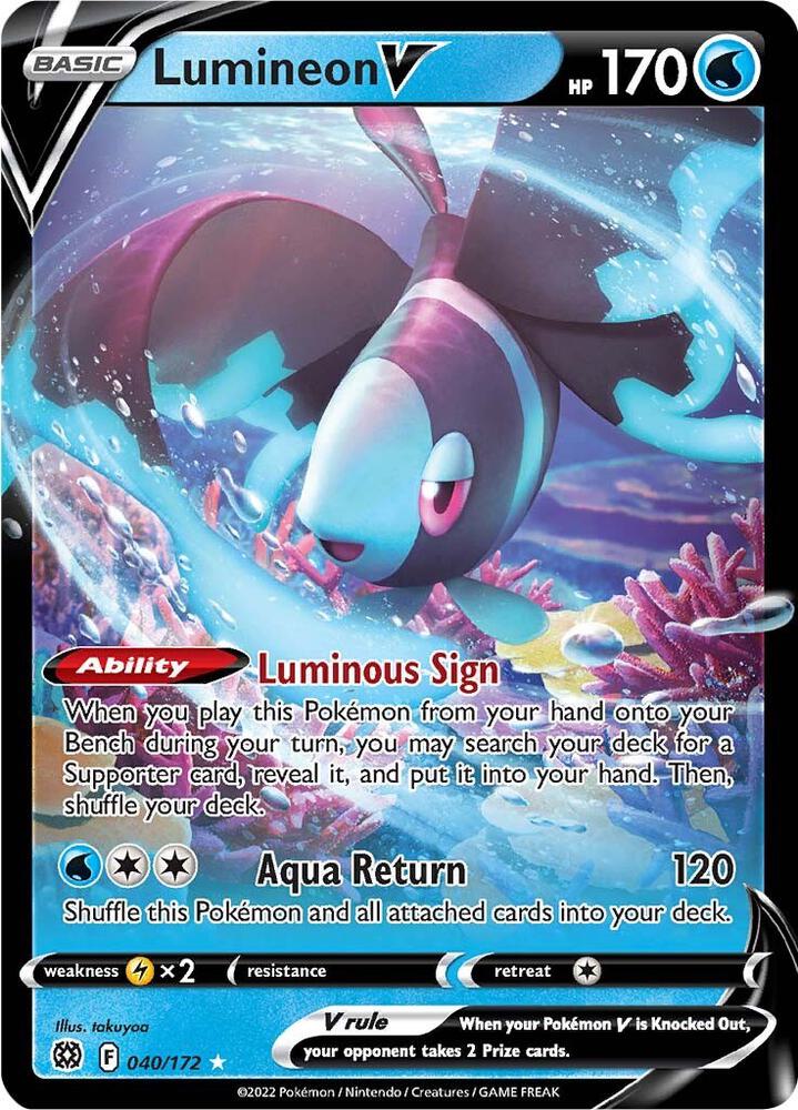 Lumineon V 040/172 Ultra Rare Brilliant Stars Pokémon card