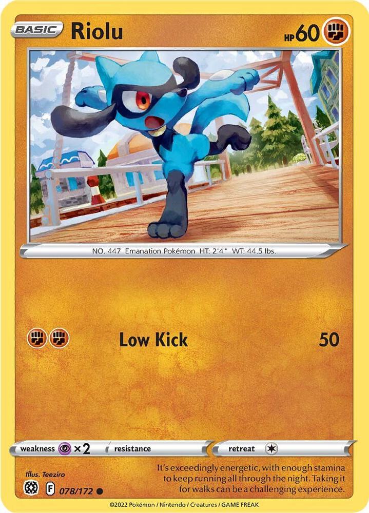 Riolu 078/172 Common Brilliant Stars Pokémon card