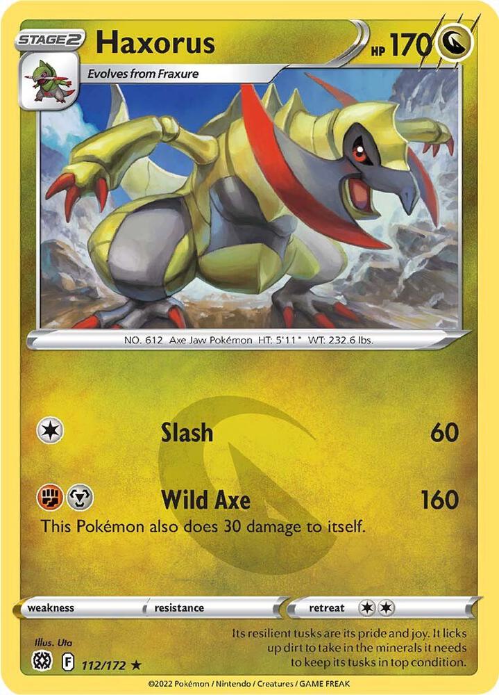 Haxorus 112/172 Rare Brilliant Stars Pokémon card