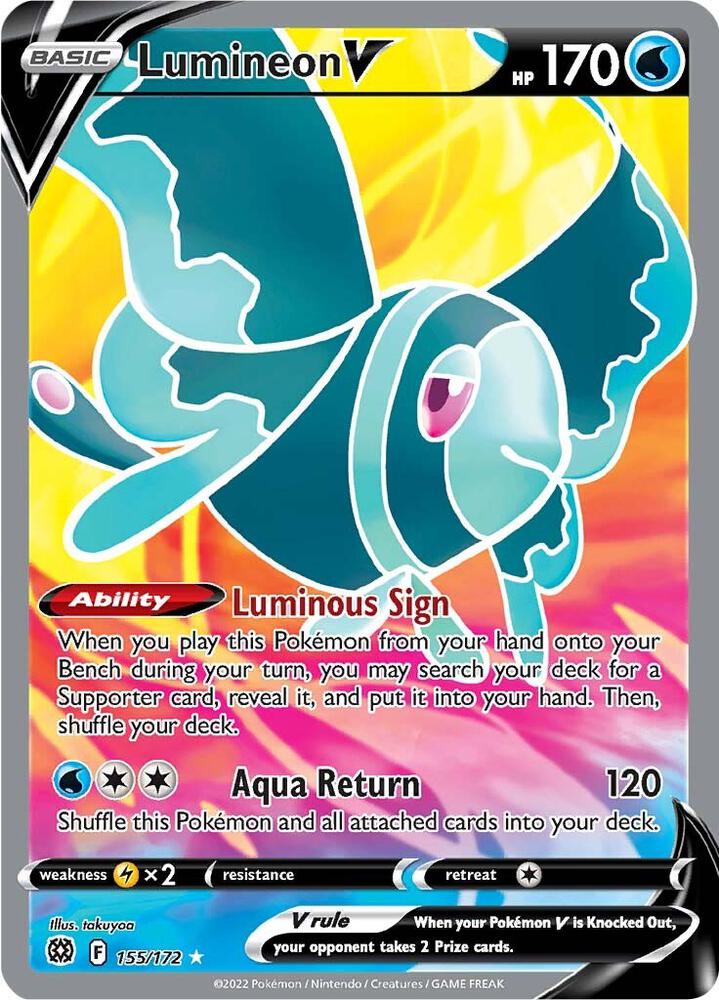 Lumineon V (Full Art) 155/172 Ultra Rare Brilliant Stars Pokémon card