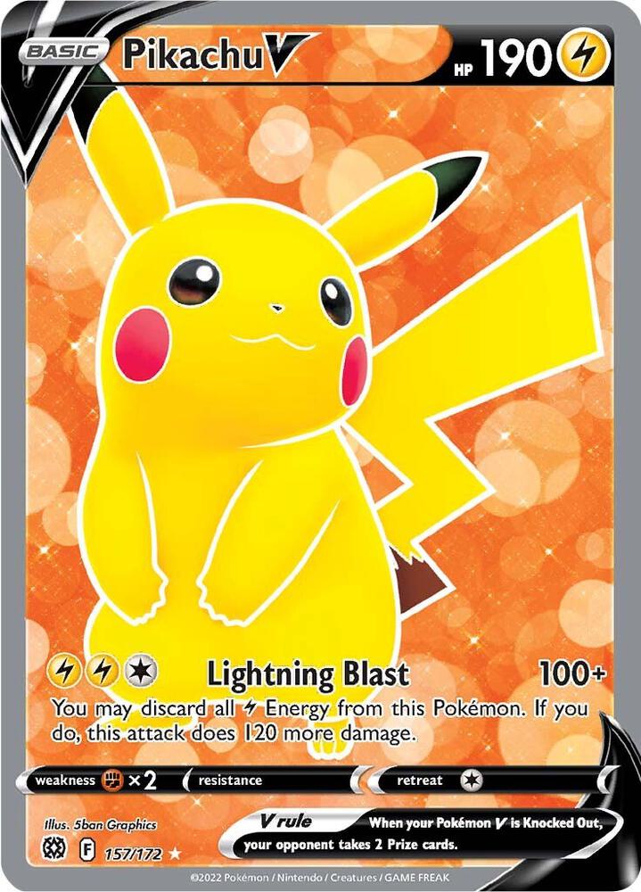 Pikachu V (Full Art) 157/172 Ultra Rare Brilliant Stars Pokémon card