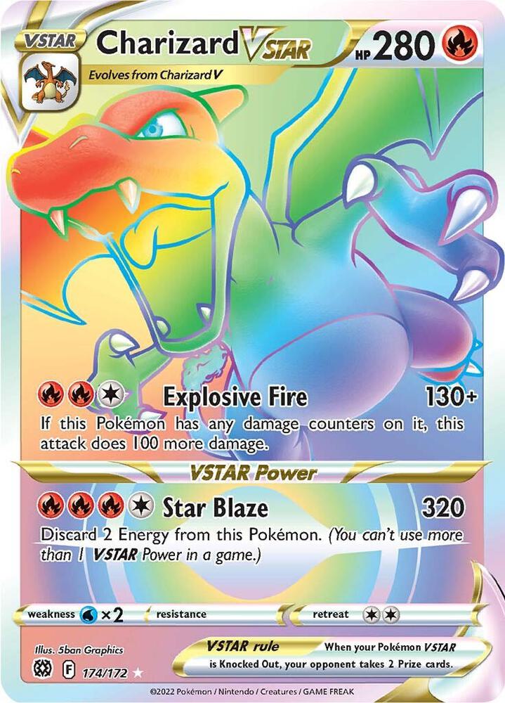 Charizard VSTAR (Secret) - 174/172 Secret Rare SWSH09: Brilliant Stars