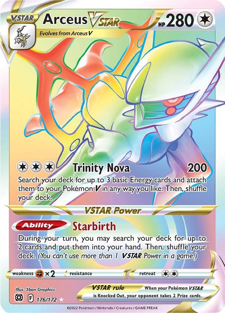 Arceus VSTAR (Secret) (176) - 176/172 Secret Rare SWSH09: Brilliant Stars