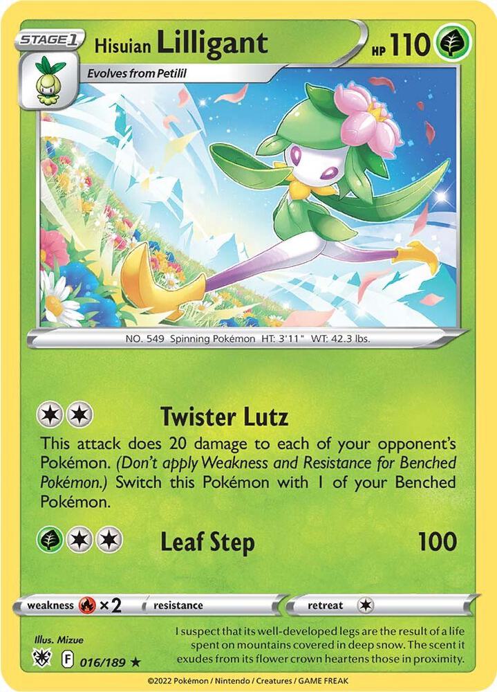 Hisuian Lilligant 016/189 Holo Rare Astral Radiance Pokémon card