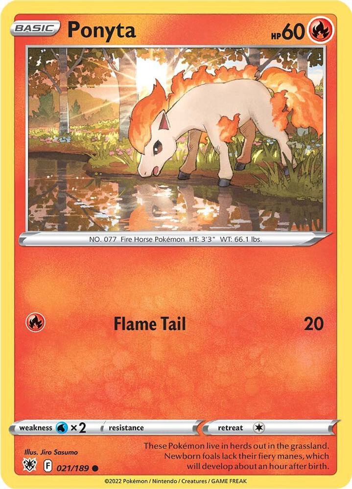 Ponyta 021/189 Common Astral Radiance Pokémon card