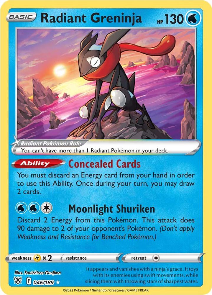 Radiant Greninja 046/189 Radiant Rare Astral Radiance Pokémon card