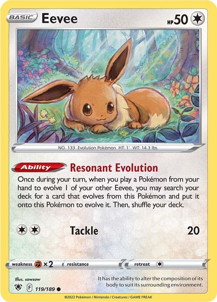 Eevee 119/189 Common Astral Radiance Pokémon card