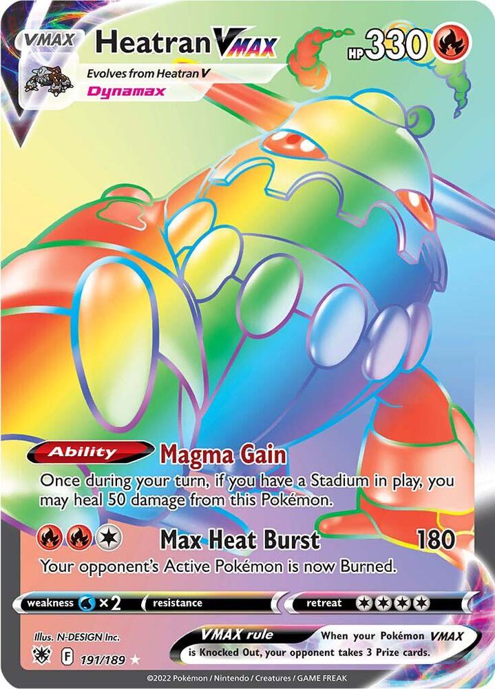 Heatran VMAX (Secret) - 191/189 Secret Rare SWSH10: Astral Radiance