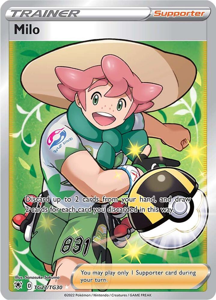 Milo TG27/TG30 Ultra Rare Astral Radiance Trainer Gallery Pokémon card