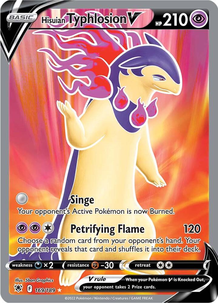 Hisuian Typhlosion V (Full Art) - 169/189 Ultra Rare SWSH10: Astral Radiance