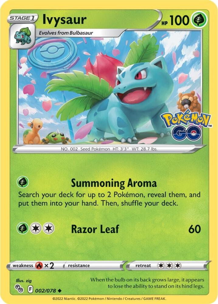 Ivysaur 002/078 Uncommon Pokemon GO Pokémon card