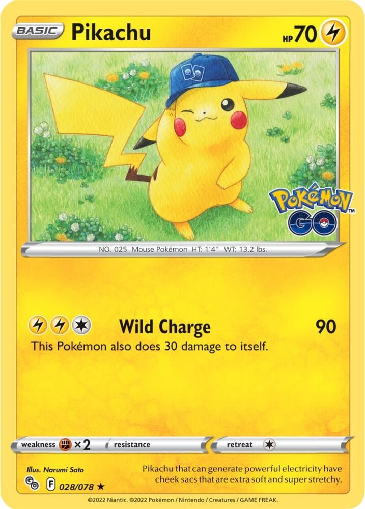 Pikachu (28) - 028/078 Holo Rare Pokemon GO