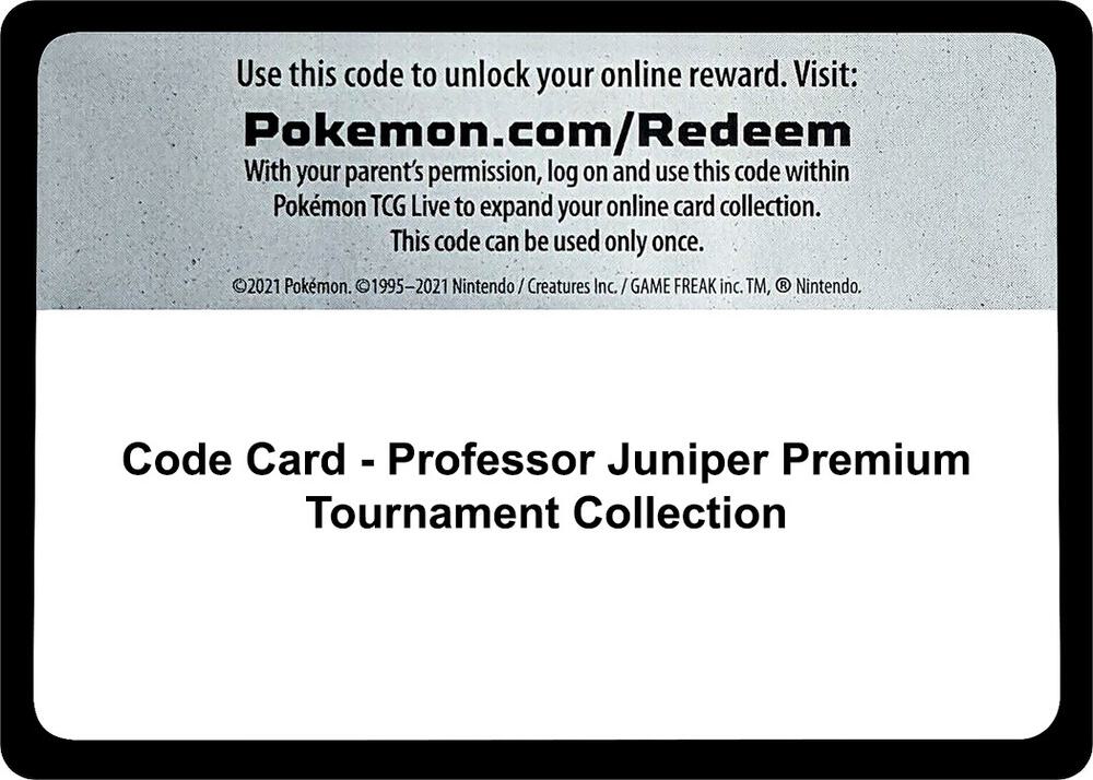 Code Card - Professor Juniper Premium Tournament Collection Code Card Miscellaneous Cards & Products Pokémon card