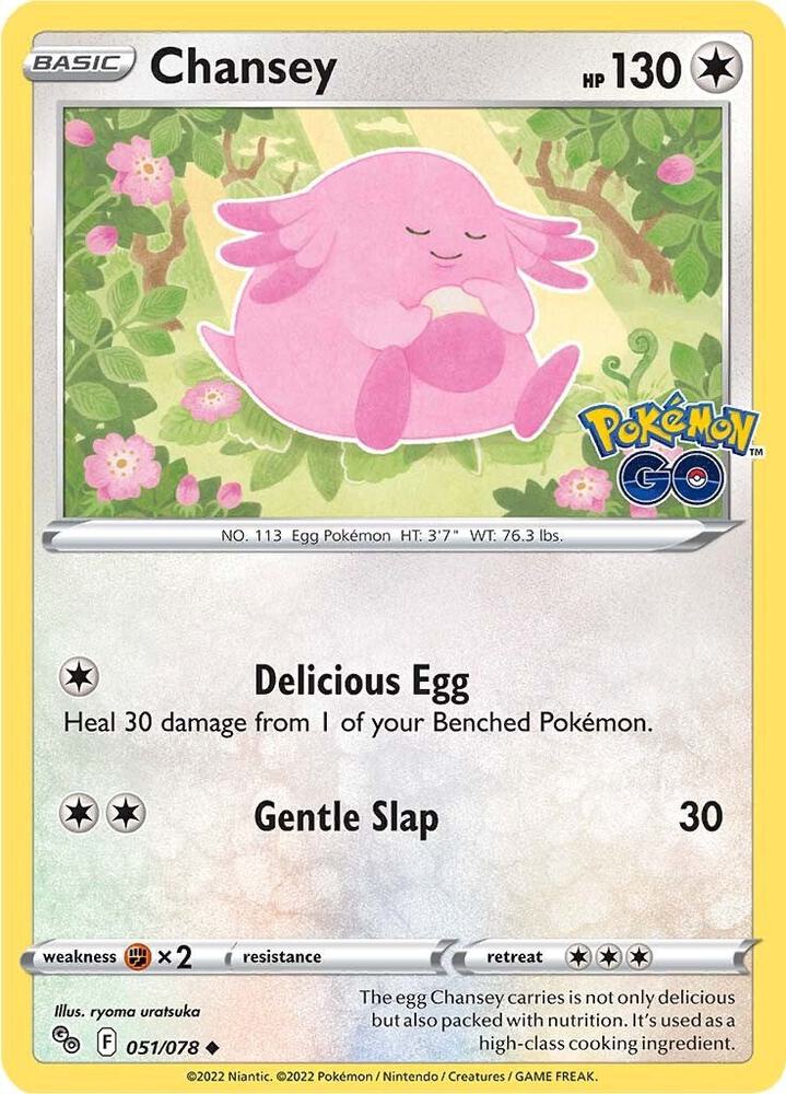 Chansey 051/078 Uncommon Pokemon GO Pokémon card