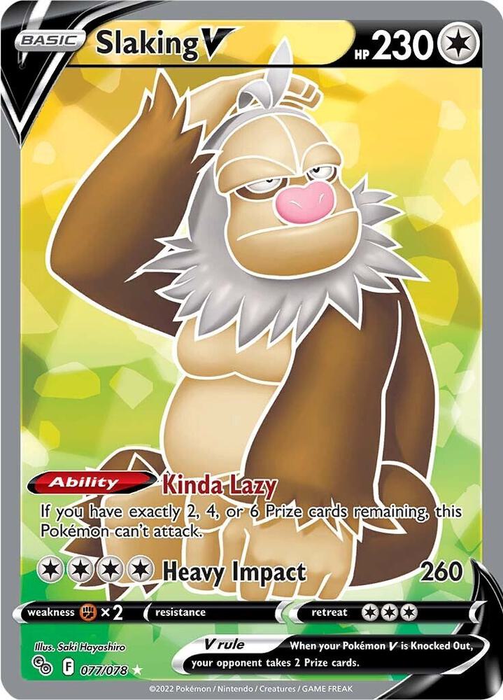 Slaking V (Full Art) - 077/078 Ultra Rare Pokemon GO