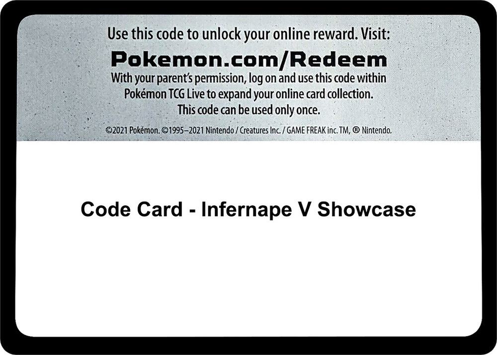 Code Card - Infernape V Showcase - Code Card Miscellaneous Cards & Products