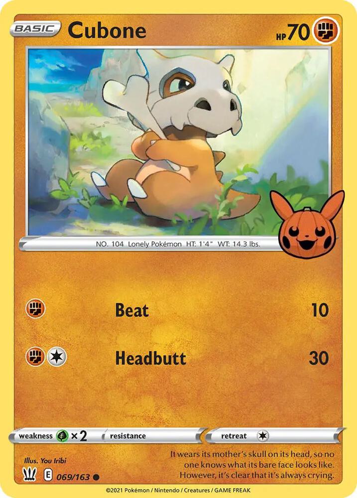 Cubone - 069/163 Promo Trick or Trade BOOster Bundle