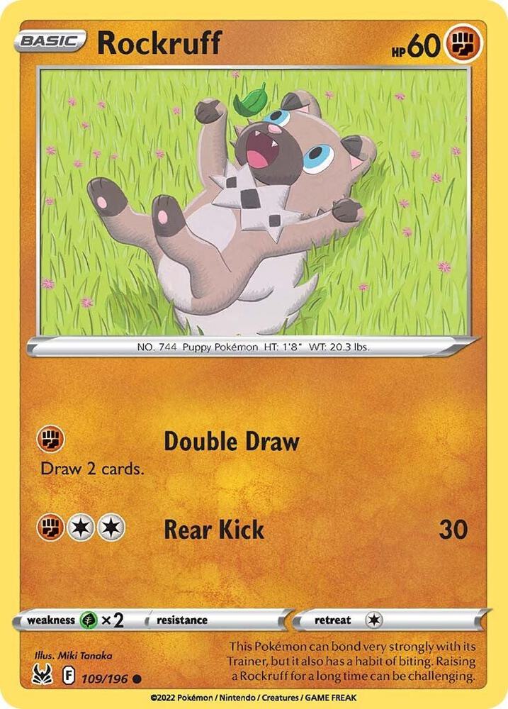 Rockruff 109/196 Common Lost Origin Pokémon card