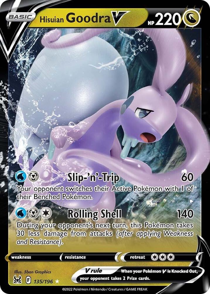 Hisuian Goodra V 135/196 Ultra Rare Lost Origin Pokémon card