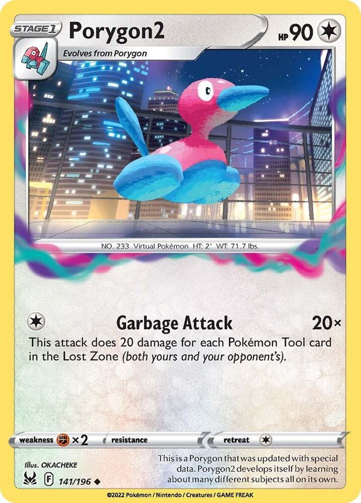 Porygon2 141/196 Uncommon Lost Origin Pokémon card